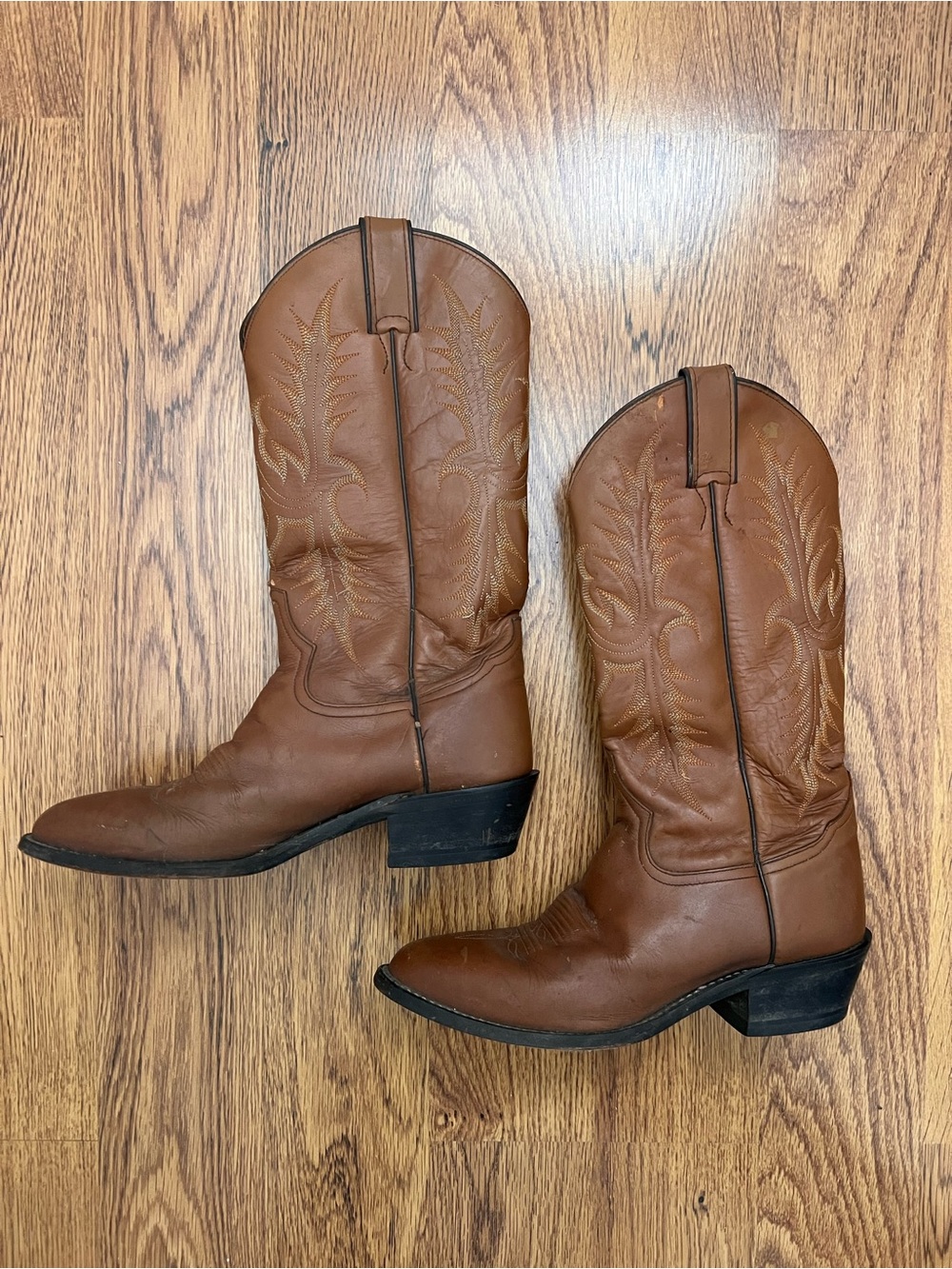 Tony Lama 2989 Men’s 7.5D Brown Leather Cowboy Western Boots Vintage Mexico